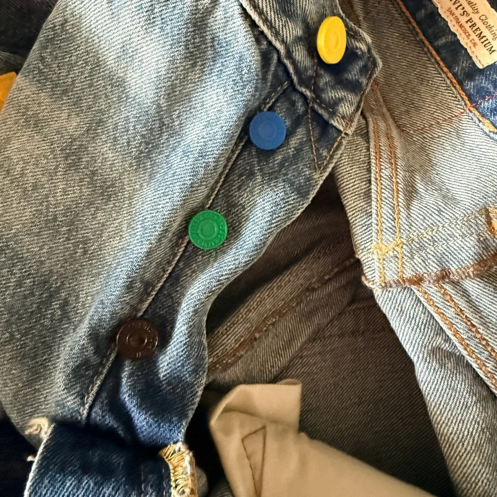 Levi's x LEGO Mens 501 '93 Straight Fit Denim Modified Jeans,Light Wash,  29x30